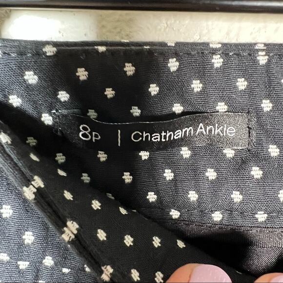 Talbots 8P  black polkadot Chatham ankle business casual dress pants B112 - Picture 5 of 8